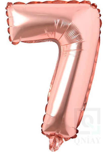 40 cm Bronz Folyo 7 Rakam Balon 6 Inc Parti Sayı Doğumgünü Balonu