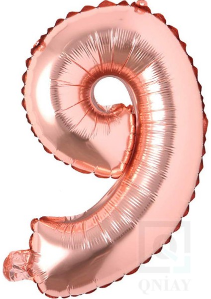 40 cm Bronz Folyo 9 Rakam Balon 16 Inc Parti Sayı Doğumgünü Balonu
