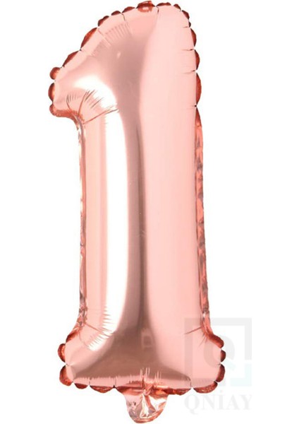 40 cm Bronz Folyo 1 Rakam Balon 16 Inc Parti Sayı Doğumgünü Balonu