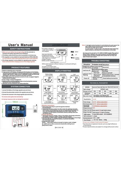 100A Mppt Solar Şarj Kontrolörü Çift USB LCD Ekran (Yurt Dışından) fiyatları