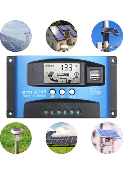 100A Mppt Solar Şarj Kontrolörü Çift USB LCD Ekran (Yurt Dışından) modelleri