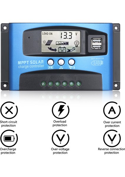 100A Mppt Solar Şarj Kontrolörü Çift USB LCD Ekran (Yurt Dışından) fırsatları