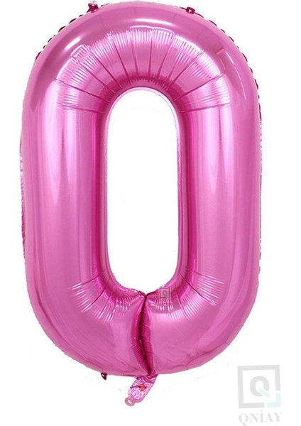 100 cm Pembe Folyo 0 Rakam Balon 40 Inc Parti Sayı Doğumgünü Balonu