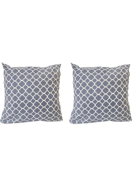 Kırlent Yastık Kılıfı Vip Yastık Kılıfı 2 ADET-43X43 Cm(Griçatı)