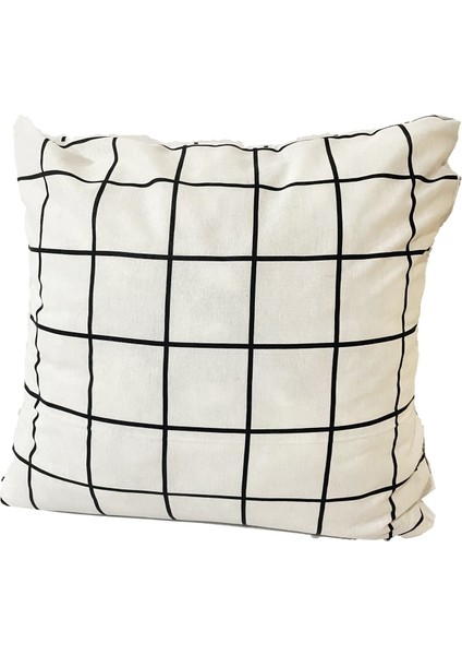Kırlent Yastık Dolgulu Fermuarlı Vip Yastık 1 ADET-43X43 Cm(Beyaz Pano)