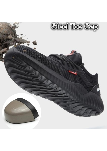Xoutdoor Çelik Burunlu Güvenlik Ayakkabıları Erkek Hafif Nefes Alabilir Delinmez Hafif Sneaker Kaymaz Endüstriyel Inşaat Iş Ayakkabıları (Yurt Dışından)
