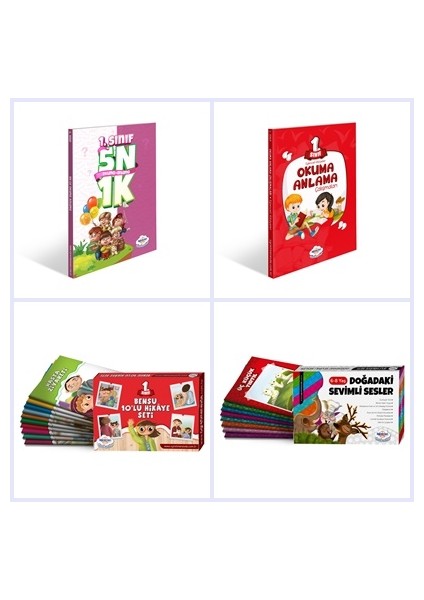 1. Sınıf Okuma Anlama-5n 1k -Bensu 10’ LU Hikaye Seti-Dogadaki Sevimli Sesler Hikaye Seti