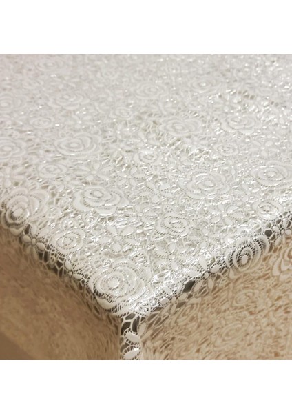 Meiwa Japon Pvc Dantel Görünümlü Leke Tutmaz-Kaymaz-Silinebilir Masa Örtüsü - Eni: 140cm. x 120 cm.