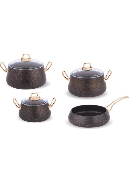 Bakraç 7 Parça Granit Set Siyah