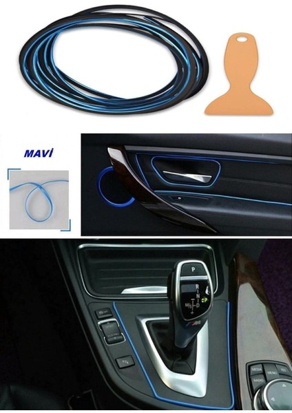 Mavi Trim Fitilli Yeni Nesil Araç Içi Ip Şerit Balık Sırtı Nikelajlı fiyatları
