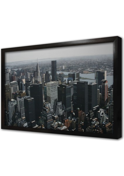 Manhattan Gökdelen Çerçeveli Mdf Tablo