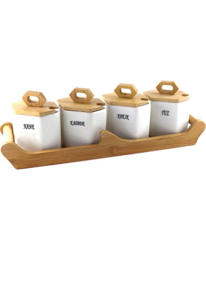Bambu Baharatlık Seti 4 Prç Tkb407