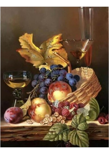 Sayılarla Boyama Seti Kasnaklı Meyveler ve Şarap 50 x 65 cm fiyatları