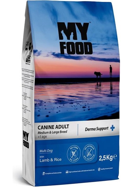 Kuzulu Pirinçli Yetişkin Orta/büyük Irk Köpek Maması Derma Support 2,5 kg