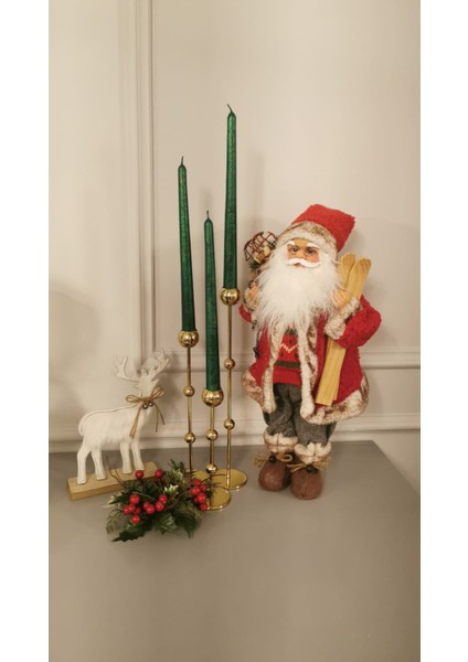 Iv Candles 6lı Zümrüt Yeşili Varaklı Şamdan Mumu