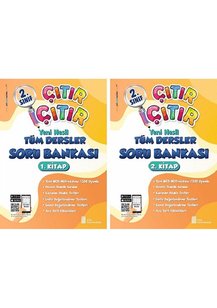 2. Sınıf Çıtır Çıtır Tüm Dersler Soru Bankası Set 1 Ve 2. Kitap (1 Ve 2. Dönem)
