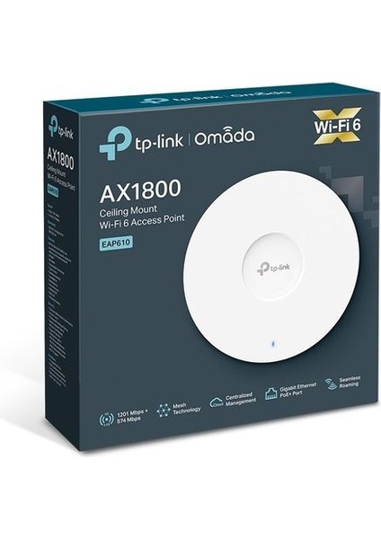 EAP610, AX1800 Mbps Dual-Band Wi-fi 6 Tavan Tipi Access Point