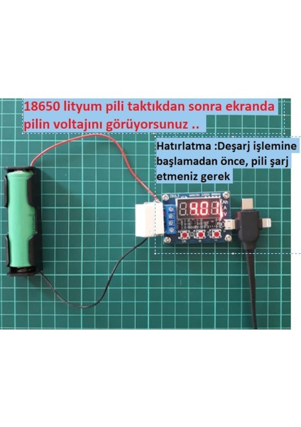 ZB2L3 18650 Lityum Pil Kapasite Ölçer Test Cihazı Deşarj