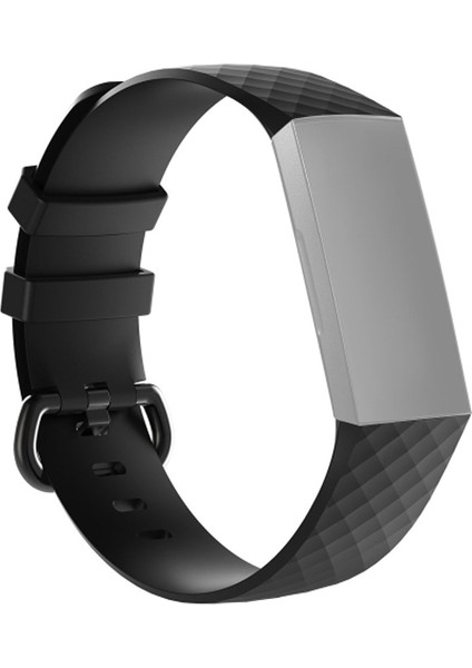 Puluz Fitbit Charge 4 Small Için Silikon Kordonlu Saat Siyah (Yurt Dışından)