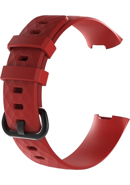 Puluz Fitbit Charge 4 Small Için Silikon Kordonlu Saat Siyah (Yurt Dışından)