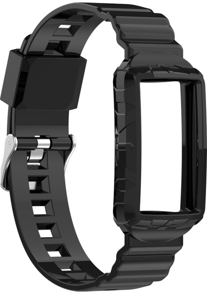 Puluz Fitbit Charge 3 Se Için Silikon Tek Vücut Zırhı Saat Kayışı Siyah (Yurt Dışından)