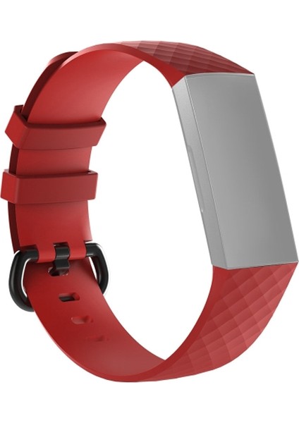 Puluz Fitbit Charge 4 Small Için Silikon Kordonlu Saat Kırmızı (Yurt Dışından)