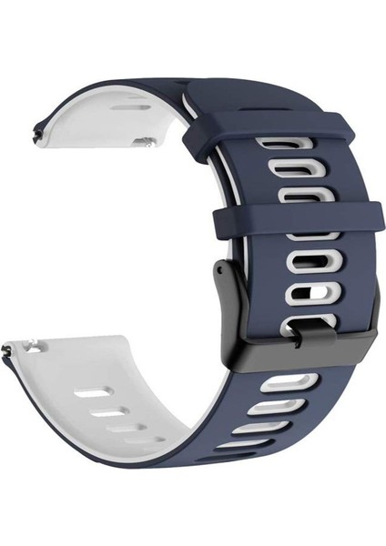 Puluz Iki Tonlu Silikon Kayış Mavi + Beyaz (Yurt Dışından)