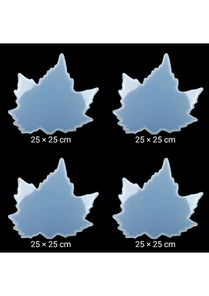 Reçine Epoksi Küçük Bardak Altı Çınar Yaprağı 4 'lü