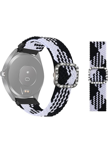 Puluz Garmin Venu / Vivoaktif 3 20Mm Örgülü Kayış Siyah Beyaz (Yurt Dışından)