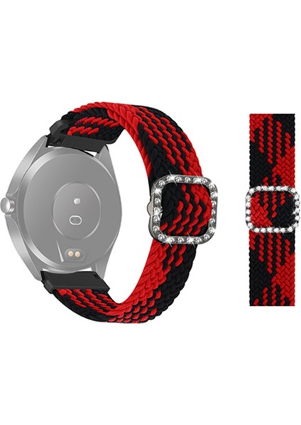 Puluz Garmin Venu / Vivoaktif 3 20Mm Örgülü Kayış Kırmızı Siyah (Yurt Dışından)