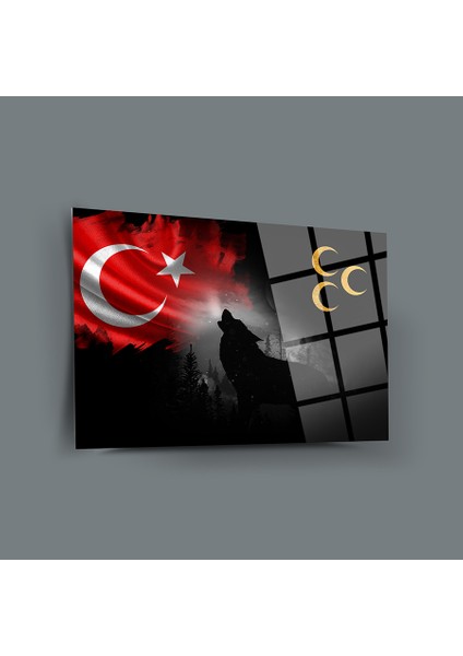 Bozkurt Üç Hilal Cam Tablo-Kurt Tablo