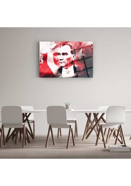 Atatürk 55 Cam Tablo-Atatürk Tablosu