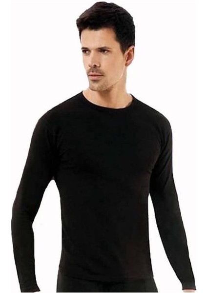 Erkek Termal Tek Üst Yuvarlak Yaka Uzun Kol