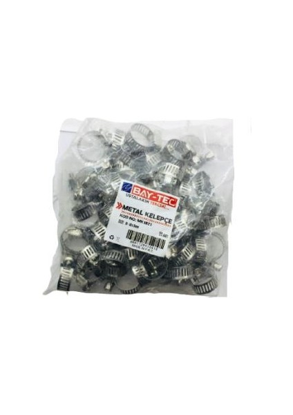 MK1821 10-16X8MM Metal Hortum Kelepçe Ayarlı 50 Adet
