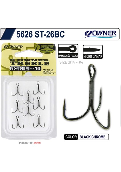 5626 ST-26BC Black Chrome Çarpma Iğne - 12