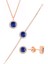Gümüş Rose Zirkon ve Safir Taşlı Pırlanta Modeli Üçlü Set 1