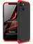 Apple iPhone 13 Kılıf Double Dip 360 Protective Siyah Kırmızı 1