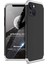 Apple iPhone 13 Kılıf Double Dip 360 Protective Siyah Gri 1