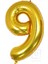 80 cm Gold Altın Folyo 9 Rakam Balon 34 Inc Parti Sayı Doğumgünü Balonu 1