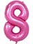 100 cm Pembe Folyo 8 Rakam Balon 40 Inc Parti Sayı Doğumgünü Balonu 1