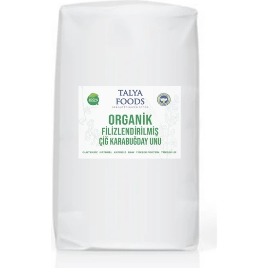 Talya Foods Organik Filizlendirilmiş Çiğ Karabuğday Unu 2 kg