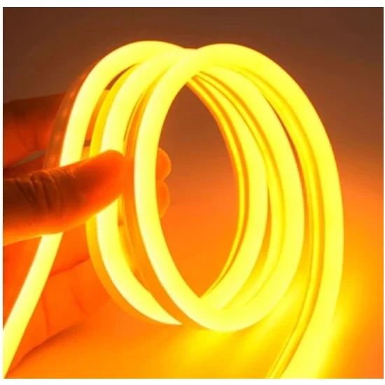 Yuled 5 Metre Neon Amber 220 V Esnek Hortum Şerit LED Işık Aydınlatma + Güç Fişi