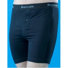 Berrak Likralı Düğmeli Erkek Boxer Siyah