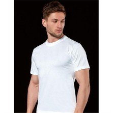 İki Yıldız  6'Lı Paket Sıfır Yaka Erkek Fanila Beyaz