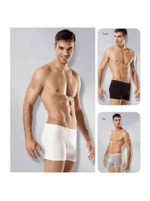 Seher Erkekler İçin 3'lü Paket Siyah Likralı Pamuk Boxer Rahat Paça Desenli