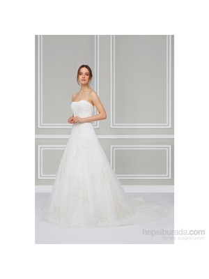 Oleg Cassini A Kesim Straplez Gelinlik 4Xlcwg408