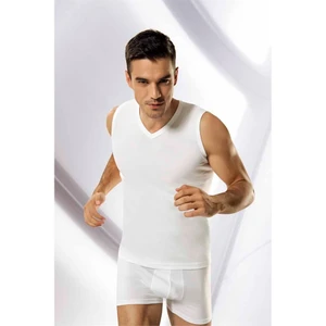 Erkek V Yaka Beyaz Ribana Body