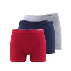 BLACKSPADE 9673 ERKEK TENDER COTTON 3 LÜ GRİ-KIRMIZI-LACİVERT BOXER