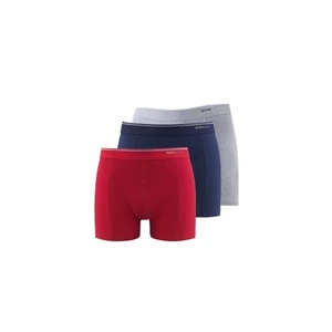 BLACKSPADE 9673 ERKEK TENDER COTTON 3 LÜ GRİ-KIRMIZI-LACİVERT BOXER