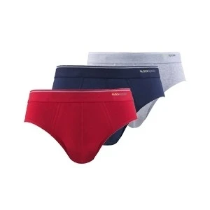 Erkek Slip 3'lü Paket Tender Cotton 9672 - Gri Lacivert Kırmızı